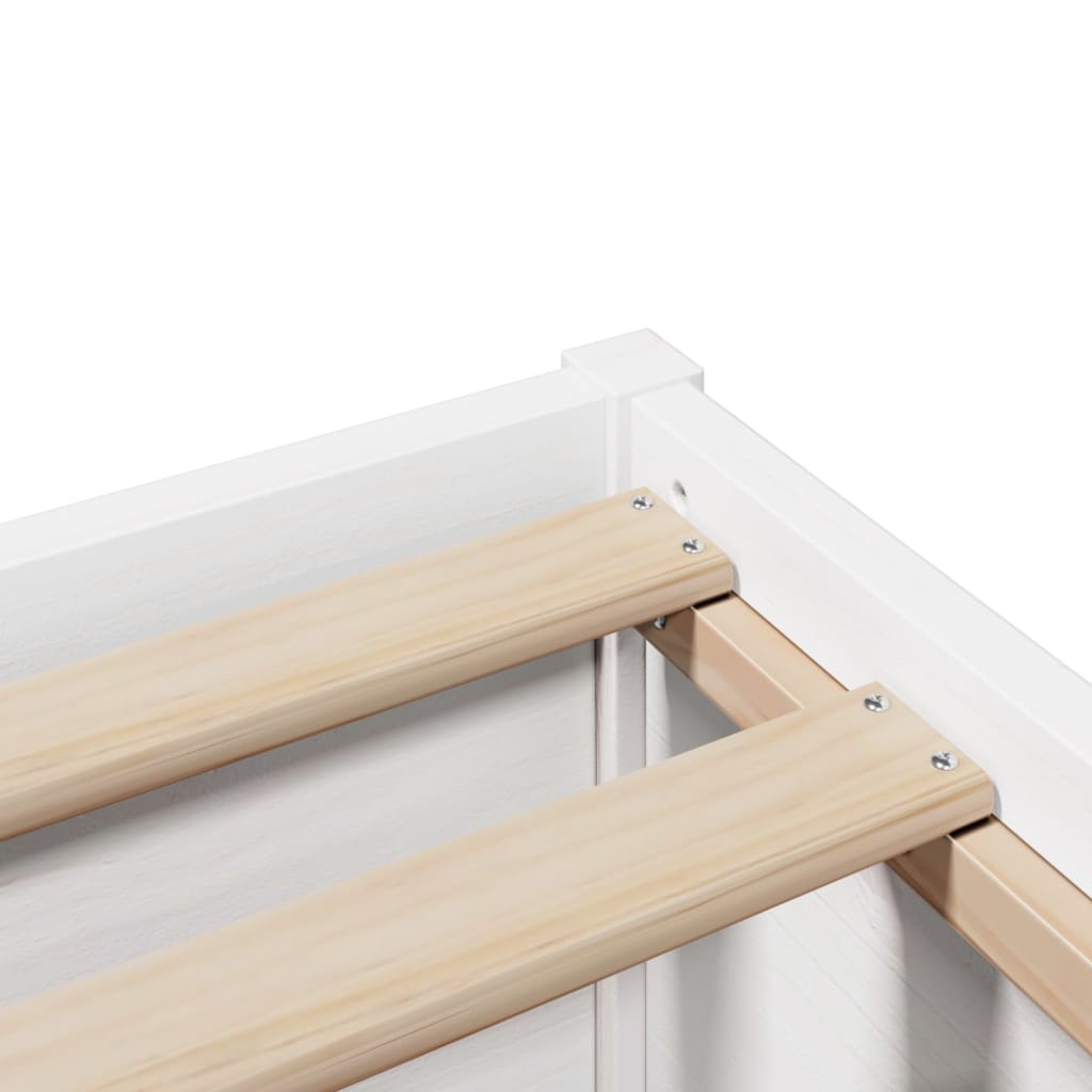 Bed Frame with Headboard White 90x200 cm Solid Wood Pine