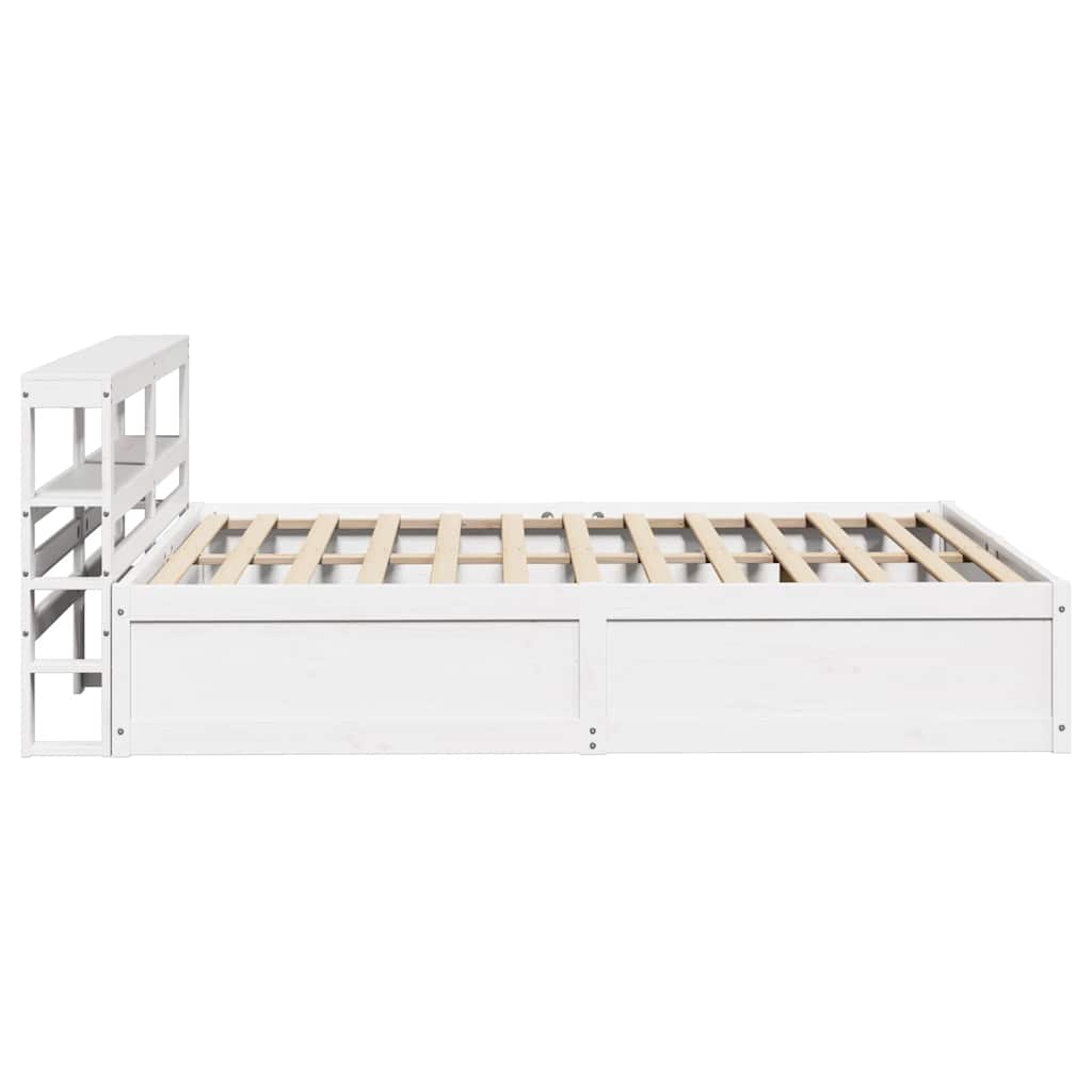 Bed Frame with Headboard White 140x190 cm Solid Wood Pine