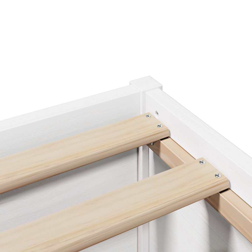 Bed Frame with Headboard White 140x190 cm Solid Wood Pine