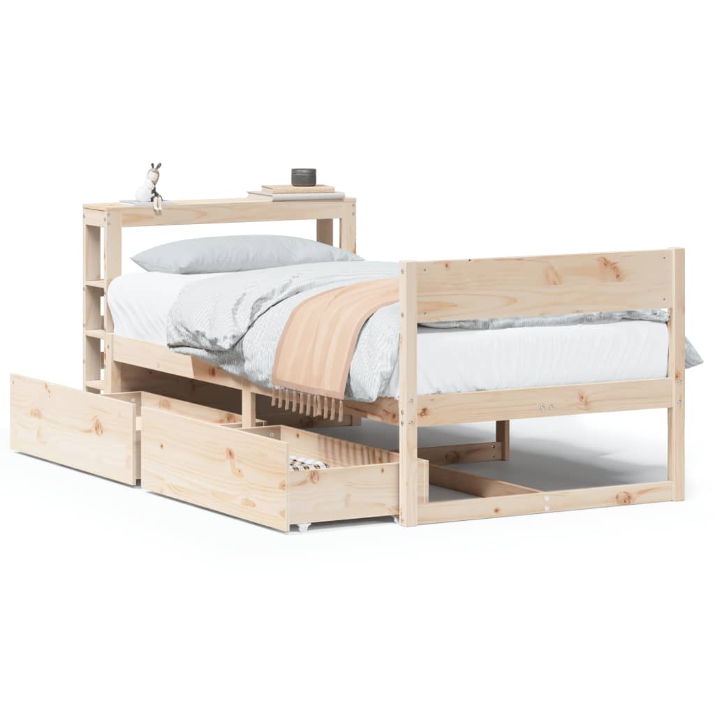 vidaXL Bed Frame without Mattress 100x200 cm Solid Wood Pine