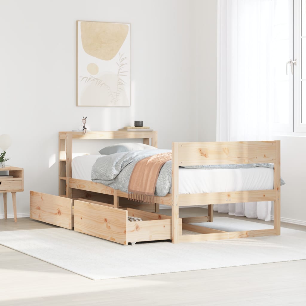 vidaXL Bed Frame without Mattress 100x200 cm Solid Wood Pine