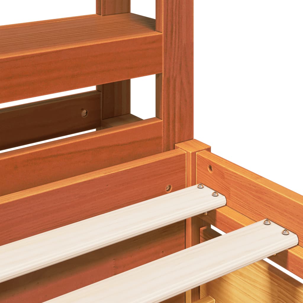 Bed Frame without Mattress Wax Brown 135x190 cm Double Solid Wood Pine