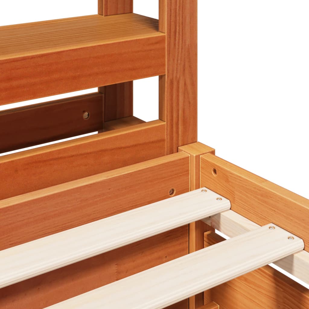 Bed Frame without Mattress Wax Brown 120x190 cm Small Double Solid Wood Pine