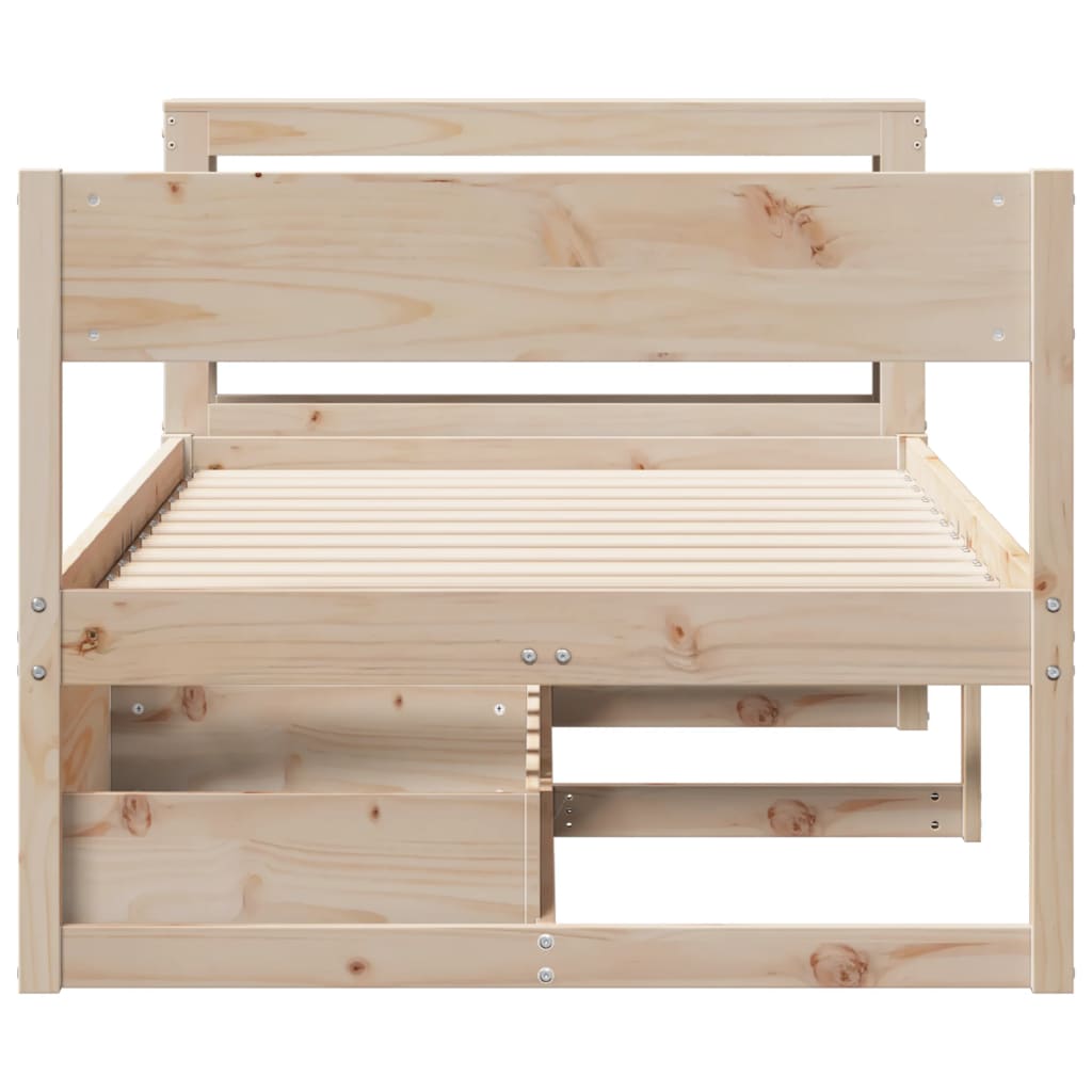 Bed Frame without Mattress 75x190 cm Small Single Solid Wood Pine