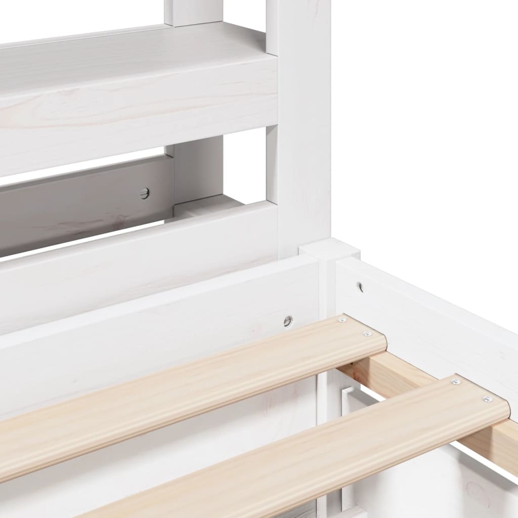 Bed Frame without Mattress White 75x190 cm Small Single Solid Wood Pine