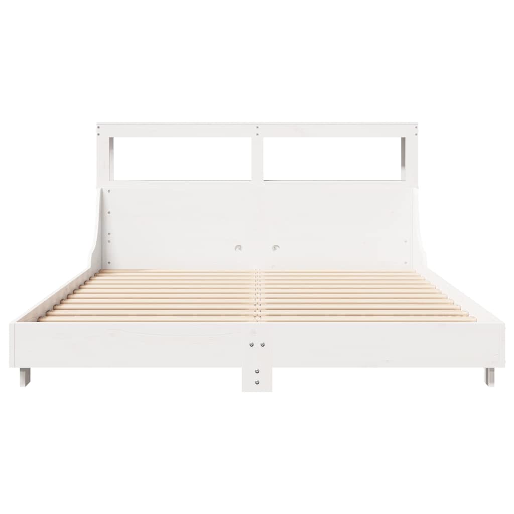 Bed Frame without Mattress White 120x200 cm Solid Wood Pine