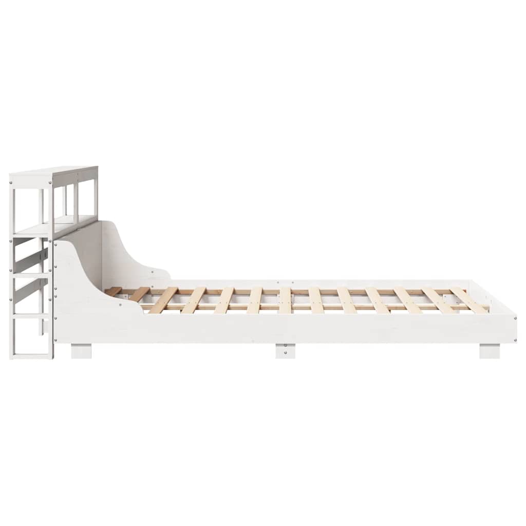 Bed Frame without Mattress White 120x200 cm Solid Wood Pine