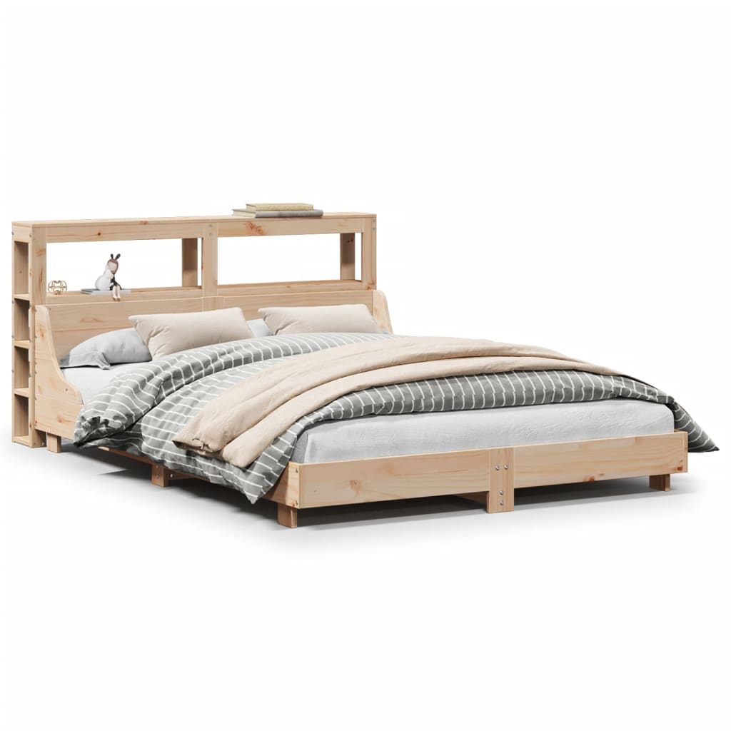 Bed Frame without Mattress 140x190 cm Solid Wood Pine