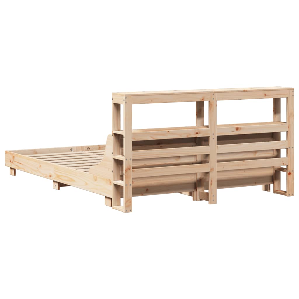 Bed Frame without Mattress 140x190 cm Solid Wood Pine
