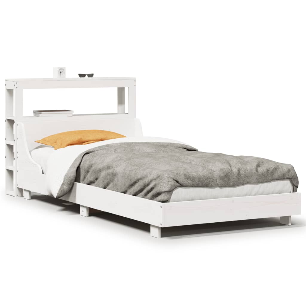 Bed Frame without Mattress White 90x190 cm Single Solid Wood Pine