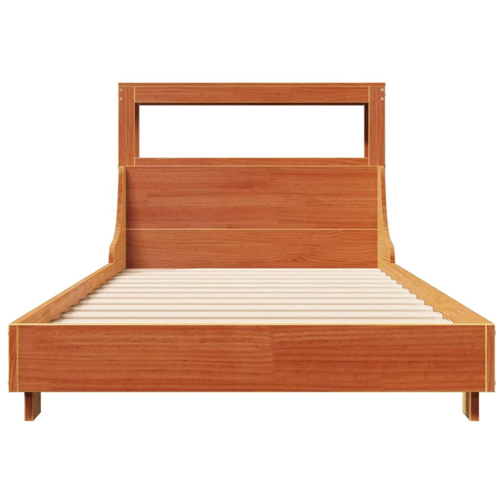 Bed Frame without Mattress Wax Brown 75x190 cm Small Single Solid Wood Pine