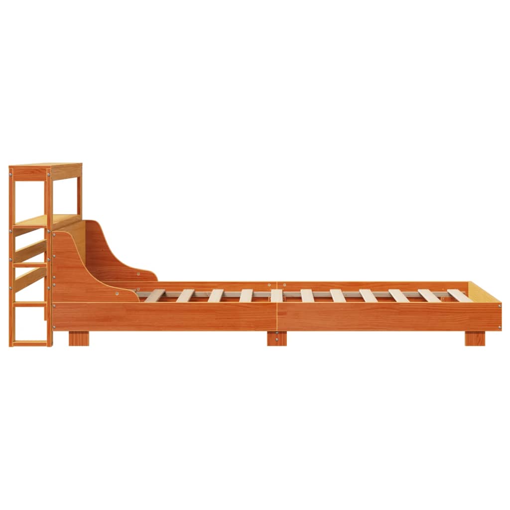 Bed Frame without Mattress Wax Brown 75x190 cm Small Single Solid Wood Pine