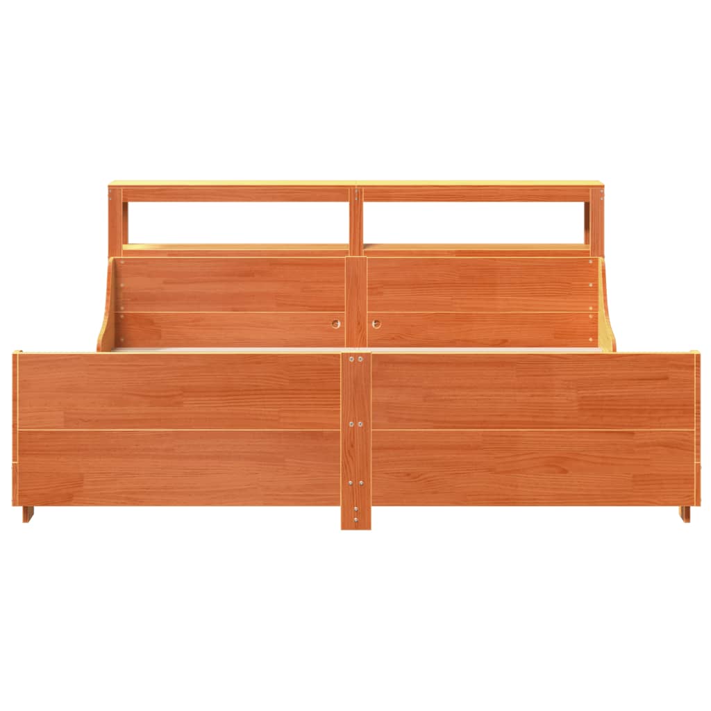 Bed Frame without Mattress Wax Brown 180x200 cm Super King Solid Wood Pine