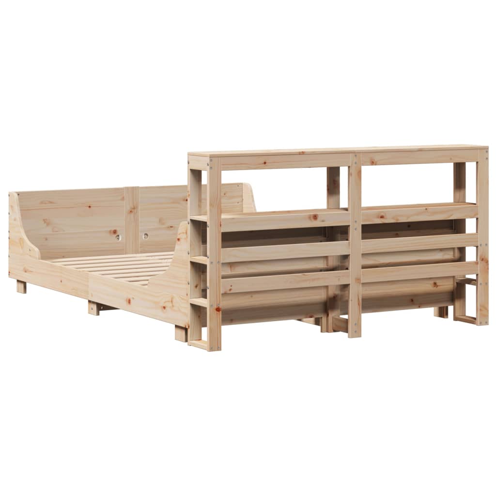 Bed Frame without Mattress 160x200 cm Solid Wood Pine