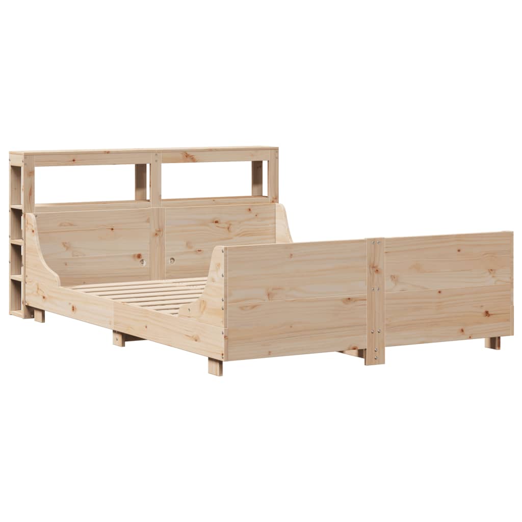 Bed Frame without Mattress 140x200 cm Solid Wood Pine