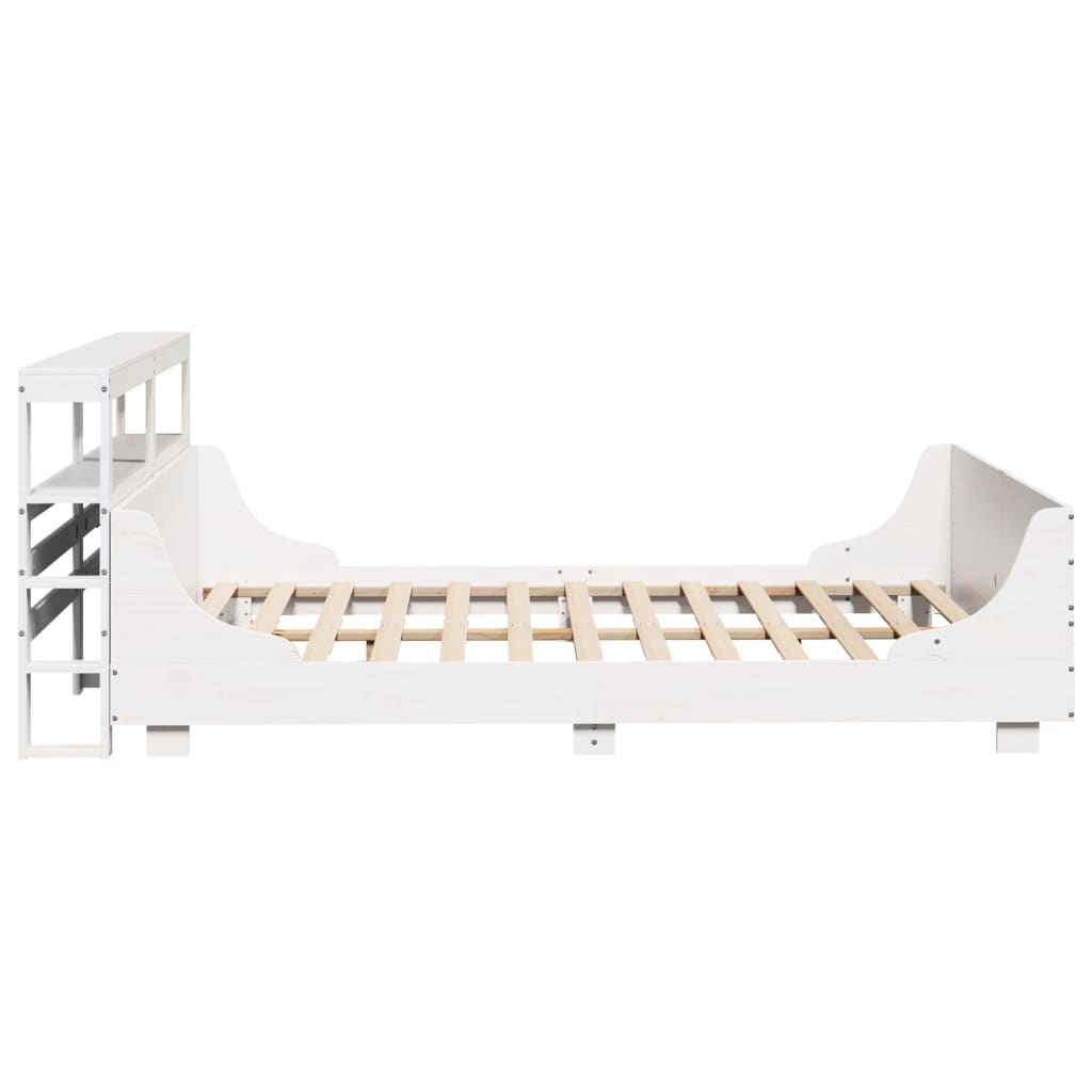 Bed Frame without Mattress White 120x200 cm Solid Wood Pine