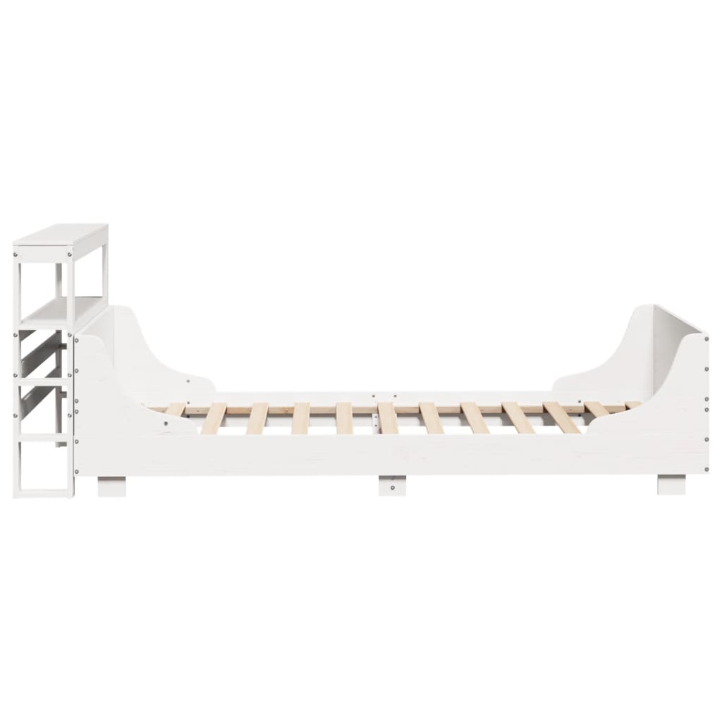Bed Frame without Mattress White 75x190 cm Small Single Solid Wood Pine