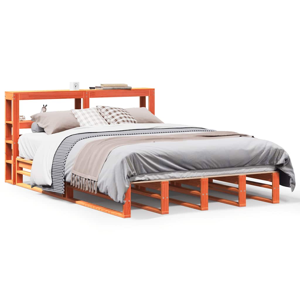 Bed Frame without Mattress Wax Brown 120x200 cm Solid Wood Pine