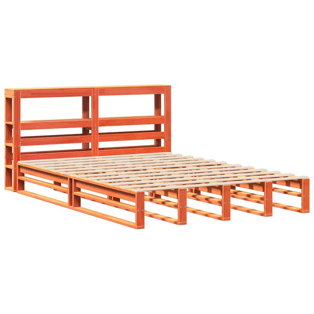 Bed Frame without Mattress Wax Brown 120x200 cm Solid Wood Pine