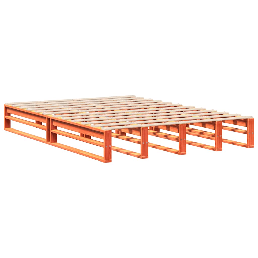 Bed Frame without Mattress Wax Brown 120x200 cm Solid Wood Pine