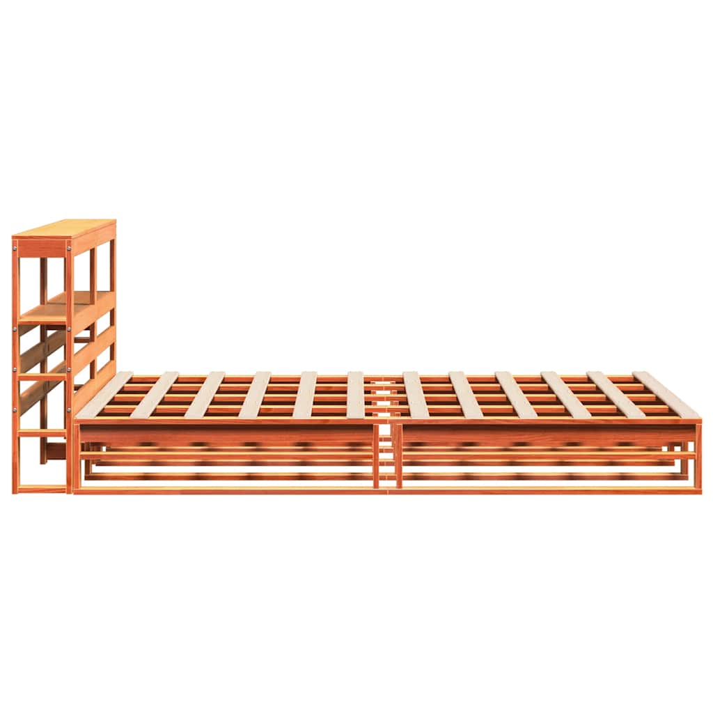 Bed Frame without Mattress Wax Brown 120x200 cm Solid Wood Pine