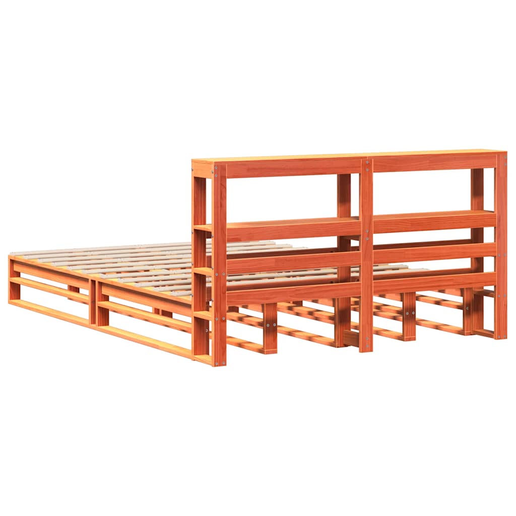 Bed Frame without Mattress Wax Brown 120x200 cm Solid Wood Pine