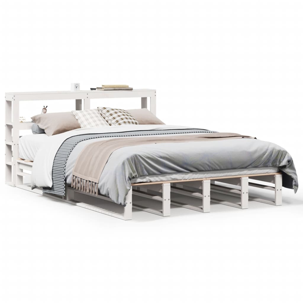 Bed Frame without Mattress White 120x190 cm Small Double Solid Wood Pine