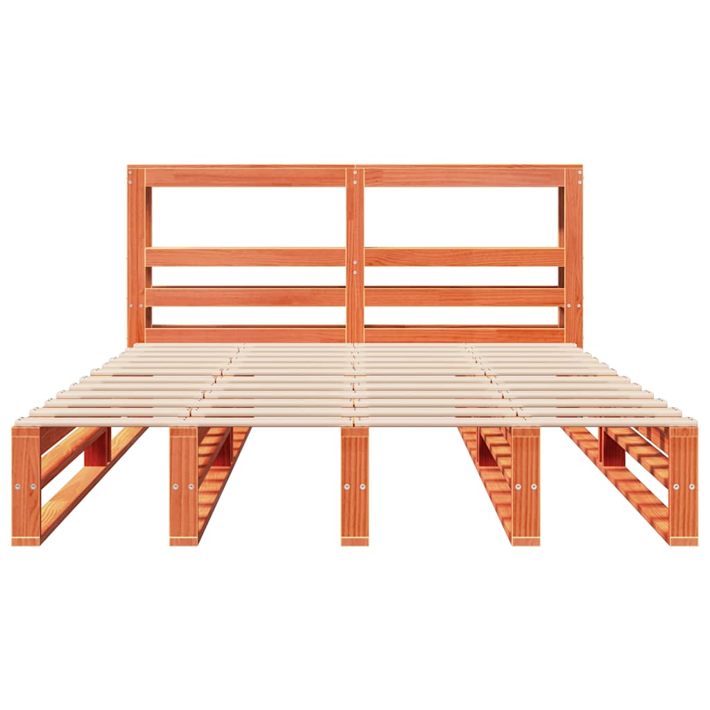 Bed Frame without Mattress Wax Brown 120x190 cm Small Double Solid Wood Pine
