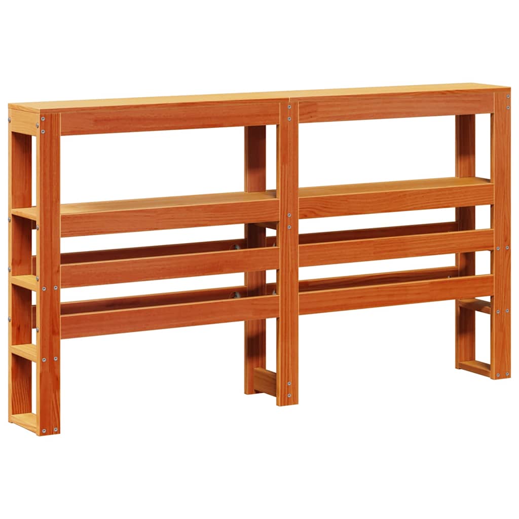Bed Frame without Mattress Wax Brown 135x190 cm Double Solid Wood Pine