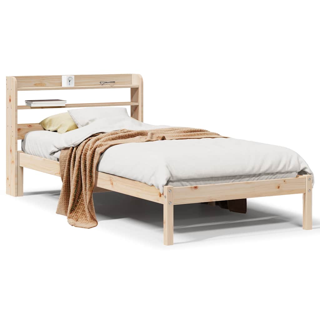 Bed Frame without Mattress 75x190 cm Small Single Solid Wood Pine
