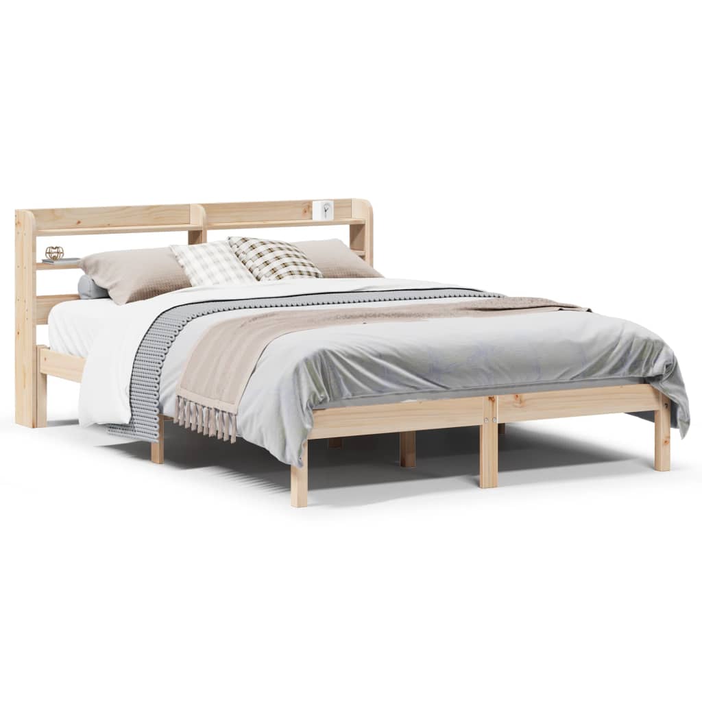 Bed Frame without Mattress 120x200 cm Solid Wood Pine