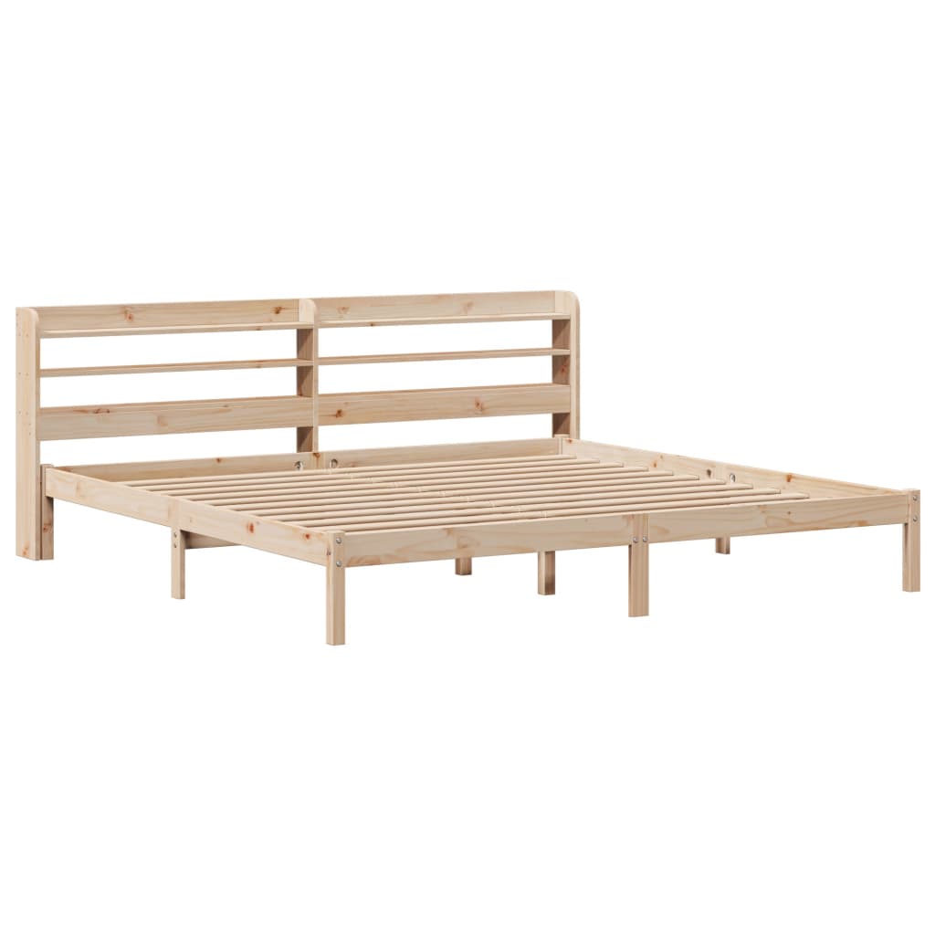 Bed Frame without Mattress 200x200 cm Solid Wood Pine