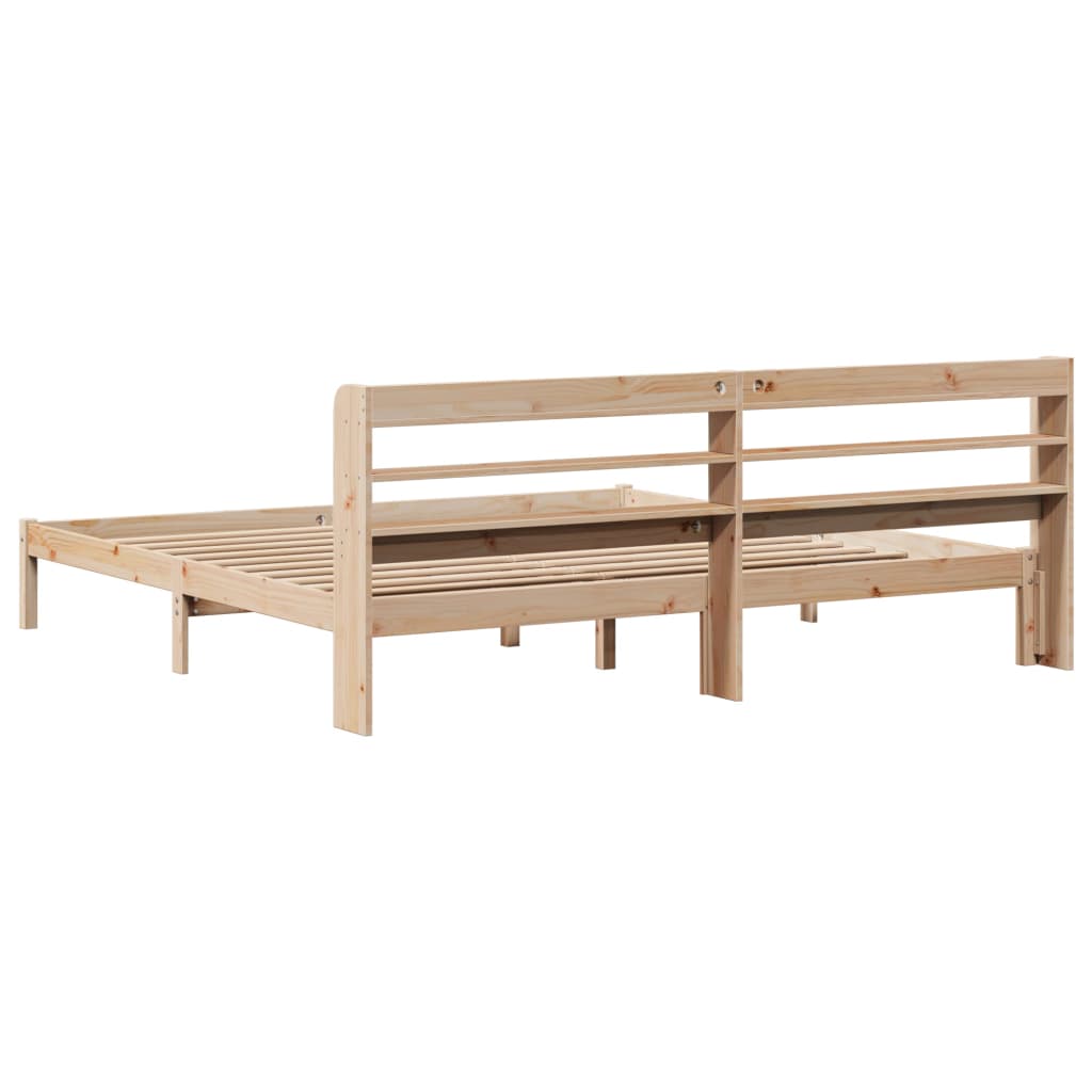 Bed Frame without Mattress 200x200 cm Solid Wood Pine