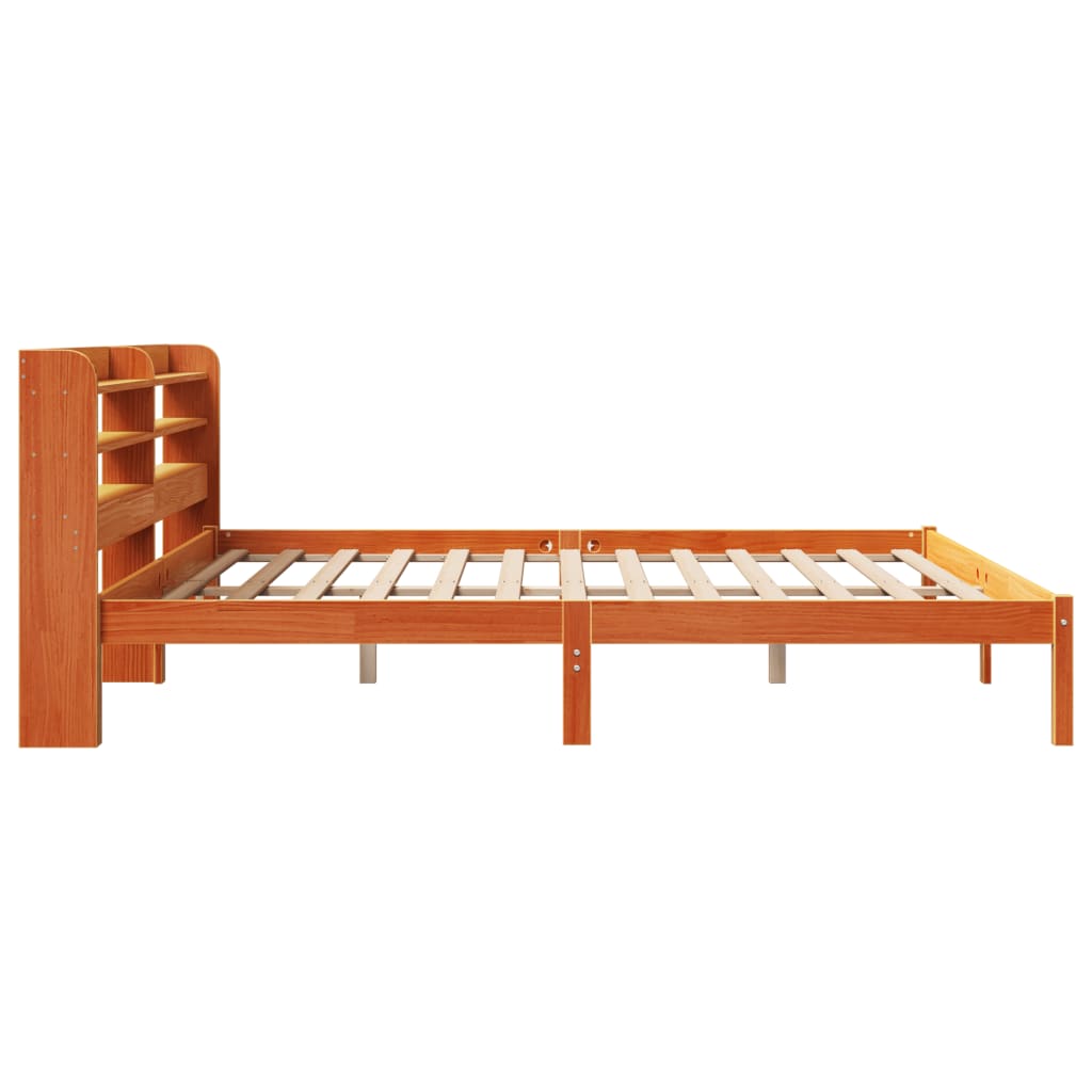 vidaXL Bed Frame with Headboard without Mattress Wax Brown 200x200 cm