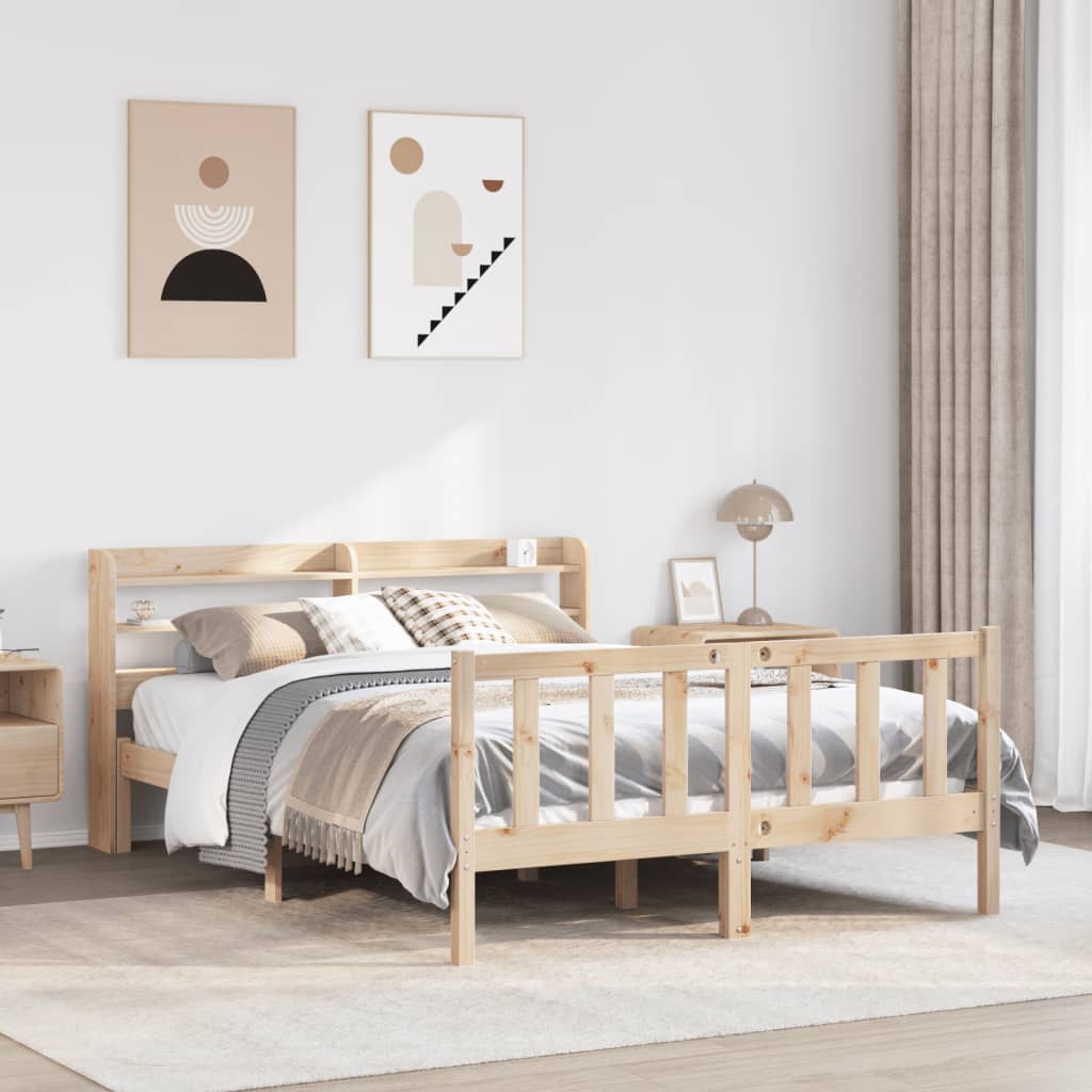 Bed Frame without Mattress 160x200 cm Solid Wood Pine