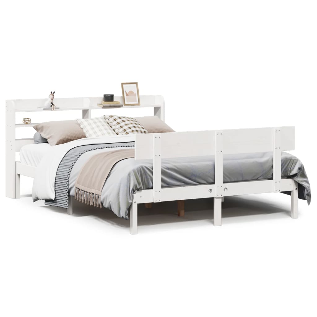 Bed Frame without Mattress White 120x190 cm Small Double Solid Wood Pine