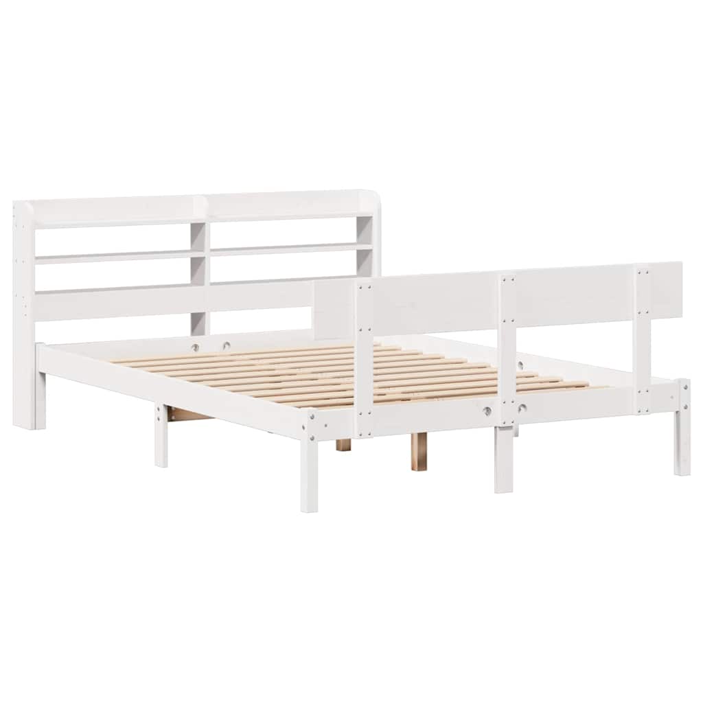 Bed Frame without Mattress White 120x200 cm Solid Wood Pine
