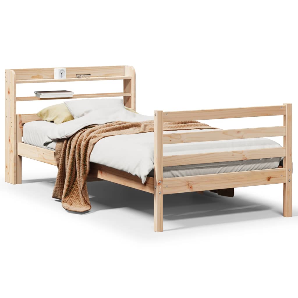 vidaXL Bed Frame with Headboard without Mattress 75x190 cm Small Single