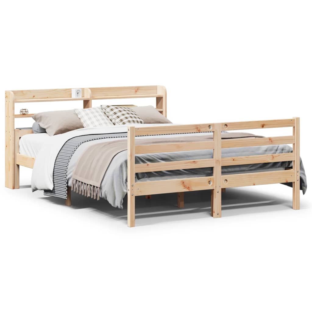 vidaXL Bed Frame with Headboard without Mattress 135x190 cm Double