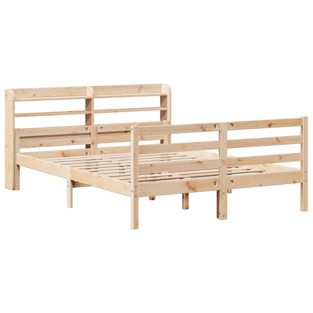 vidaXL Bed Frame with Headboard without Mattress 135x190 cm Double