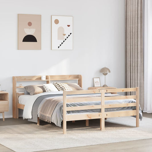 vidaXL Bed Frame with Headboard without Mattress 135x190 cm Double