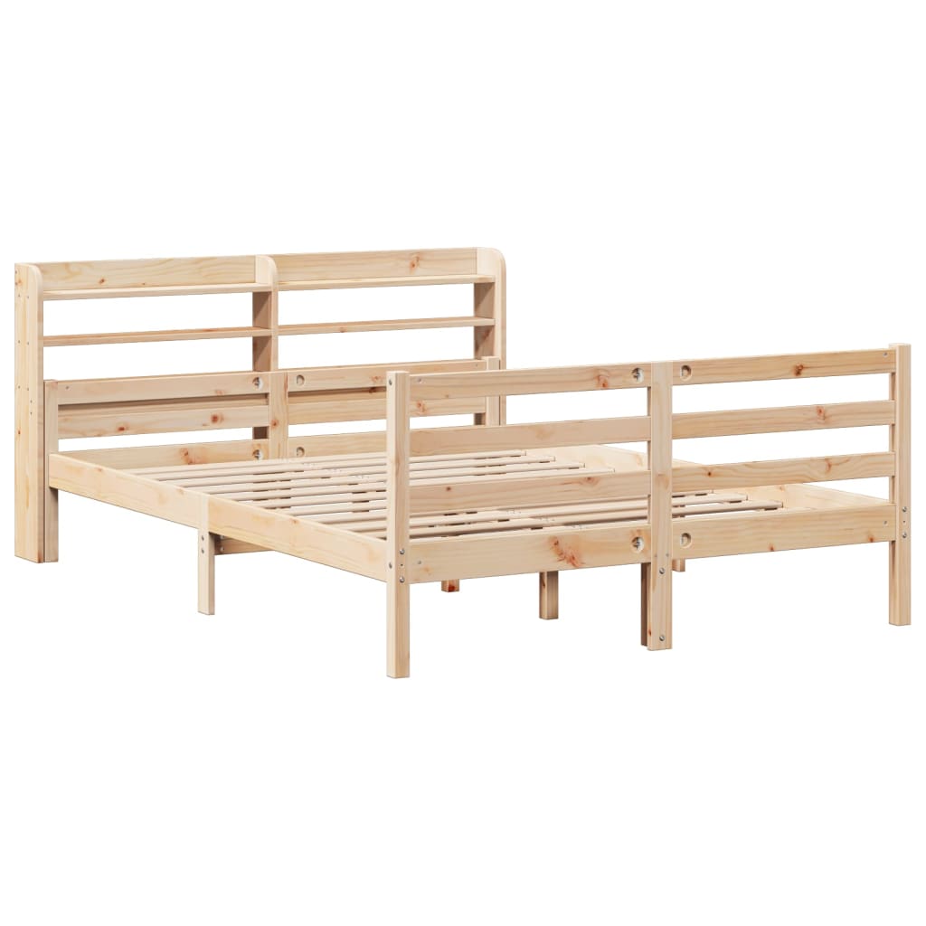 vidaXL Bed Frame with Headboard without Mattress 140x190 cm