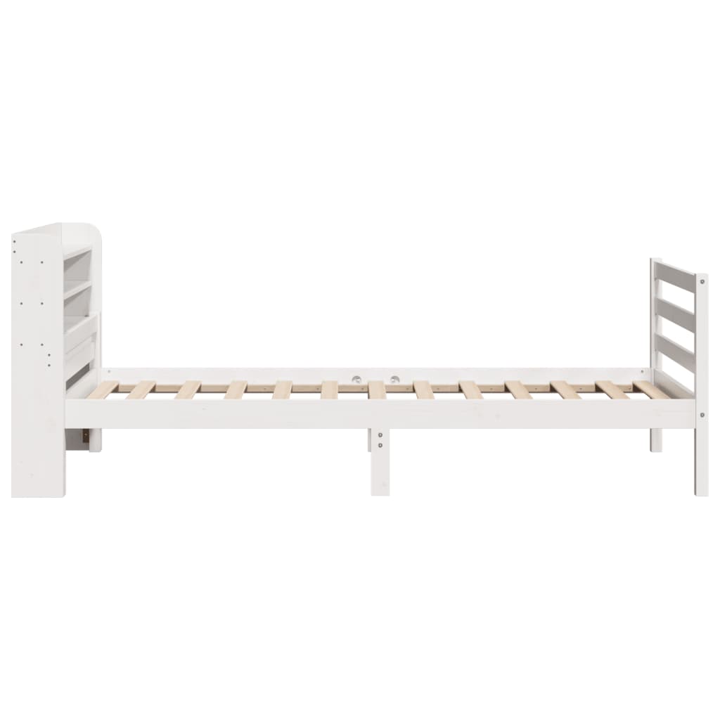 vidaXL Bed Frame with Headboard without Mattress White 100x200 cm