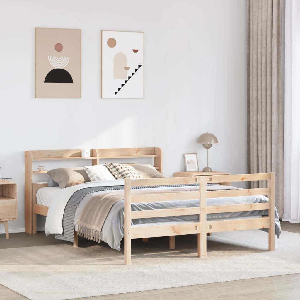 vidaXL Bed Frame with Headboard without Mattress 120x200 cm