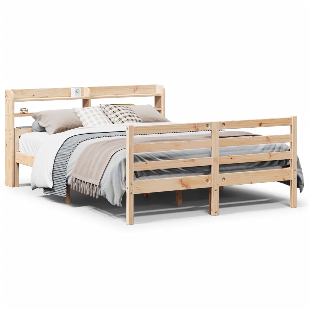 vidaXL Bed Frame with Headboard without Mattress 140x200 cm