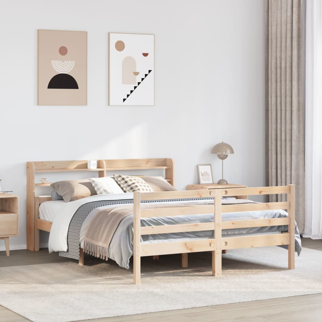 vidaXL Bed Frame with Headboard without Mattress 140x200 cm