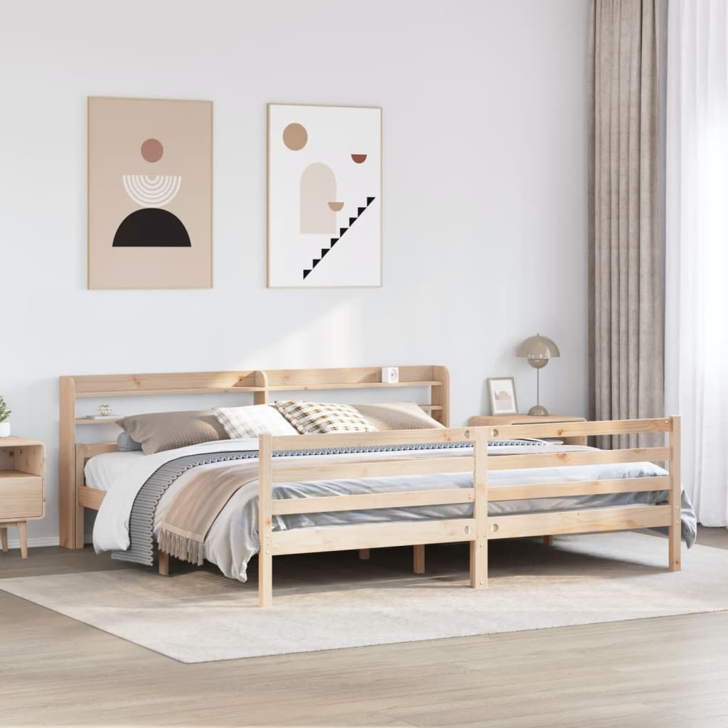 vidaXL Bed Frame with Headboard without Mattress 200x200 cm