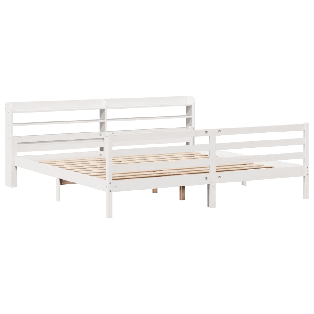 vidaXL Bed Frame with Headboard without Mattress White 200x200 cm