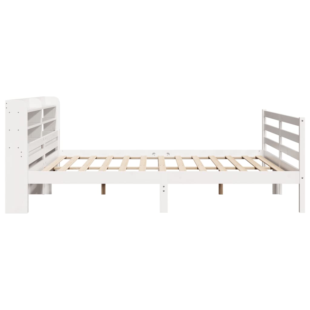 vidaXL Bed Frame with Headboard without Mattress White 200x200 cm