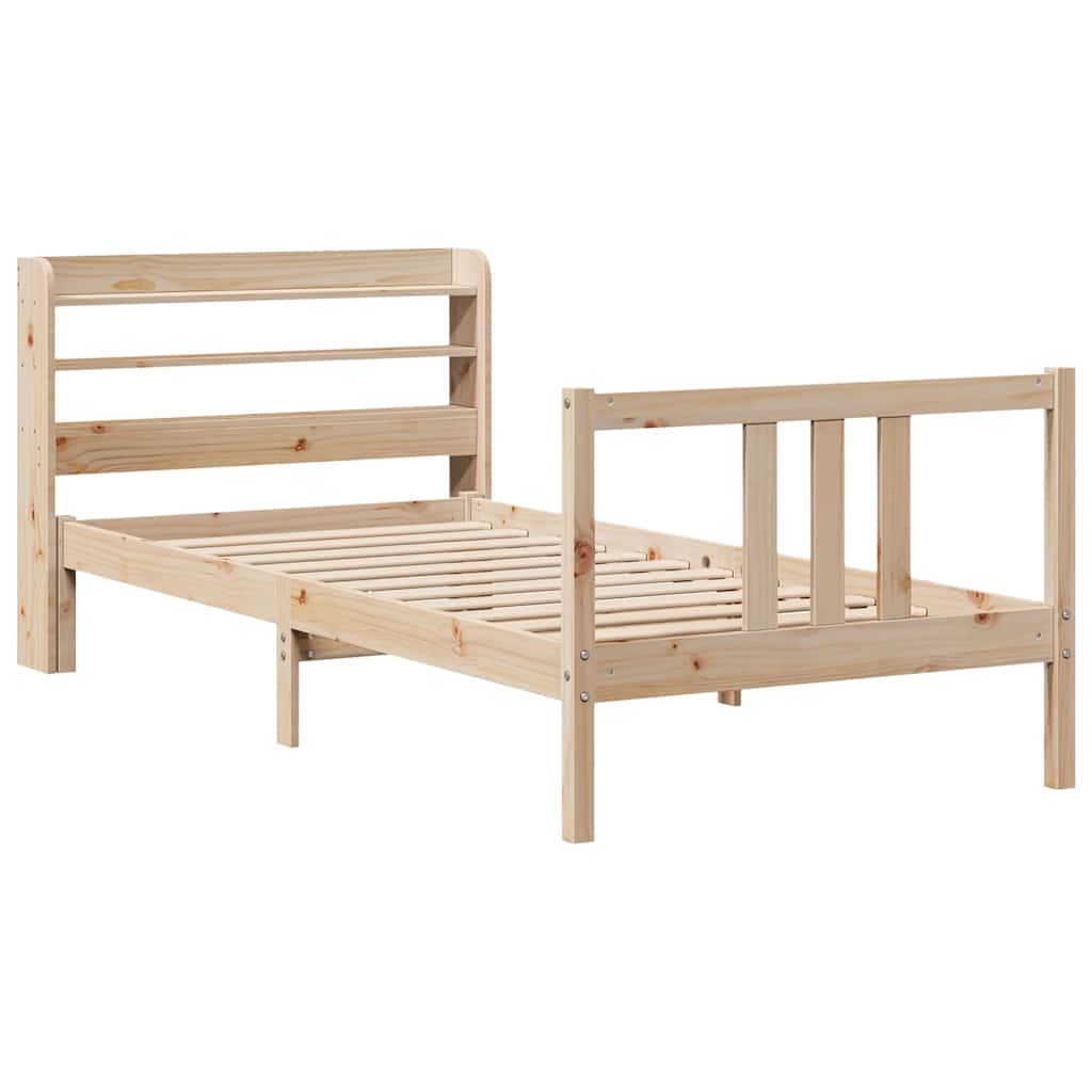 Bed Frame with Headboard without Mattress 90x190 cm Single